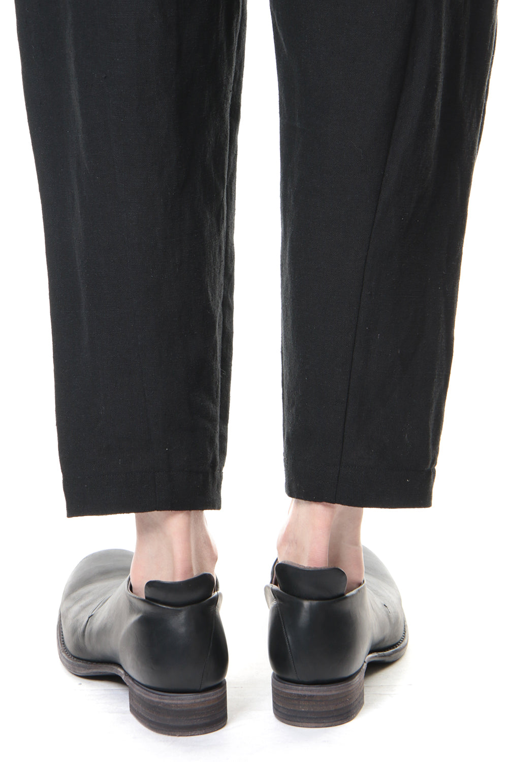 Cropped Pants Silk Linen Canvas Sand Blast Finish