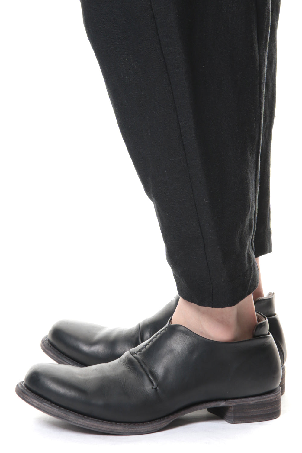 Cropped Pants Silk Linen Canvas Sand Blast Finish