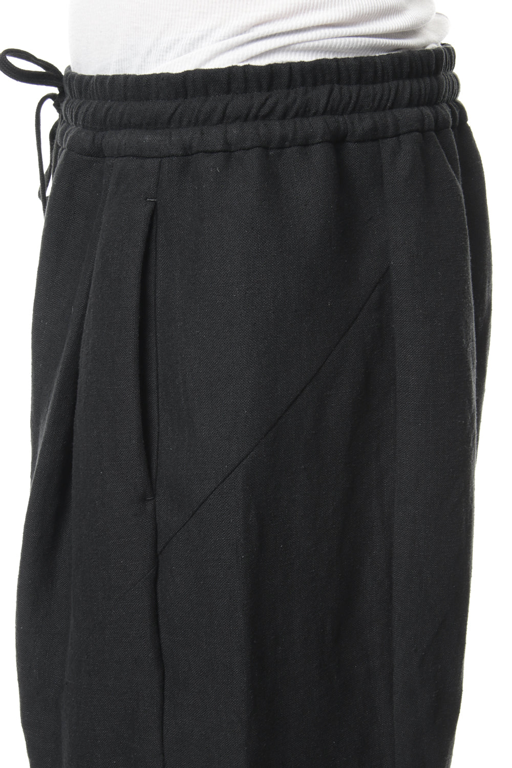 Cropped Pants Silk Linen Canvas Sand Blast Finish