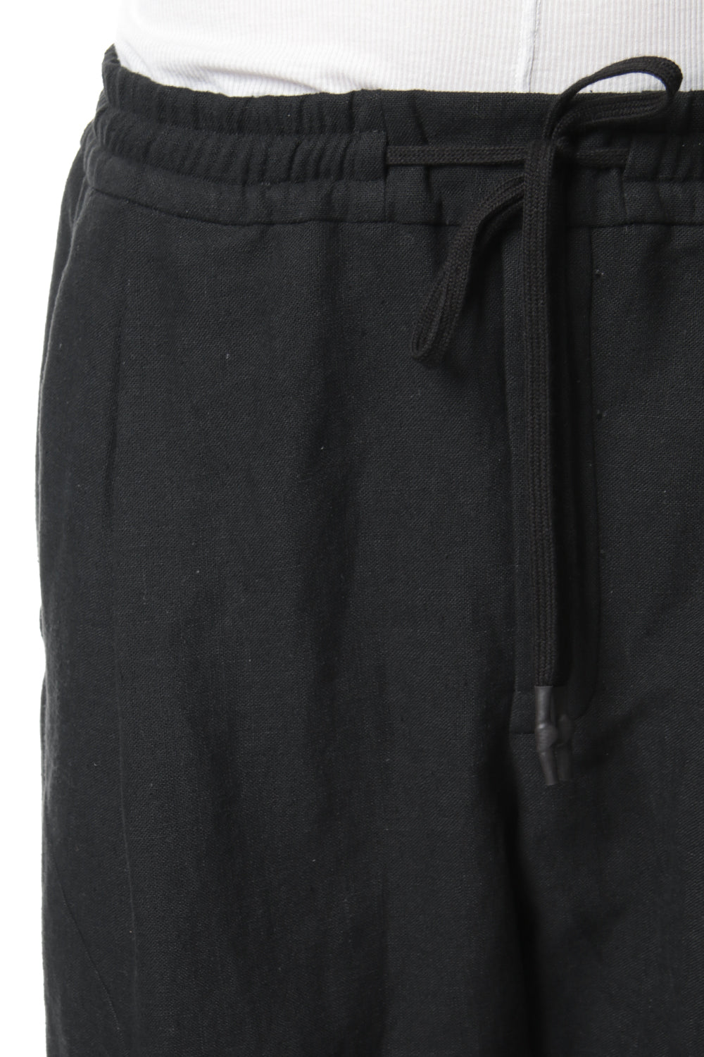 Cropped Pants Silk Linen Canvas Sand Blast Finish