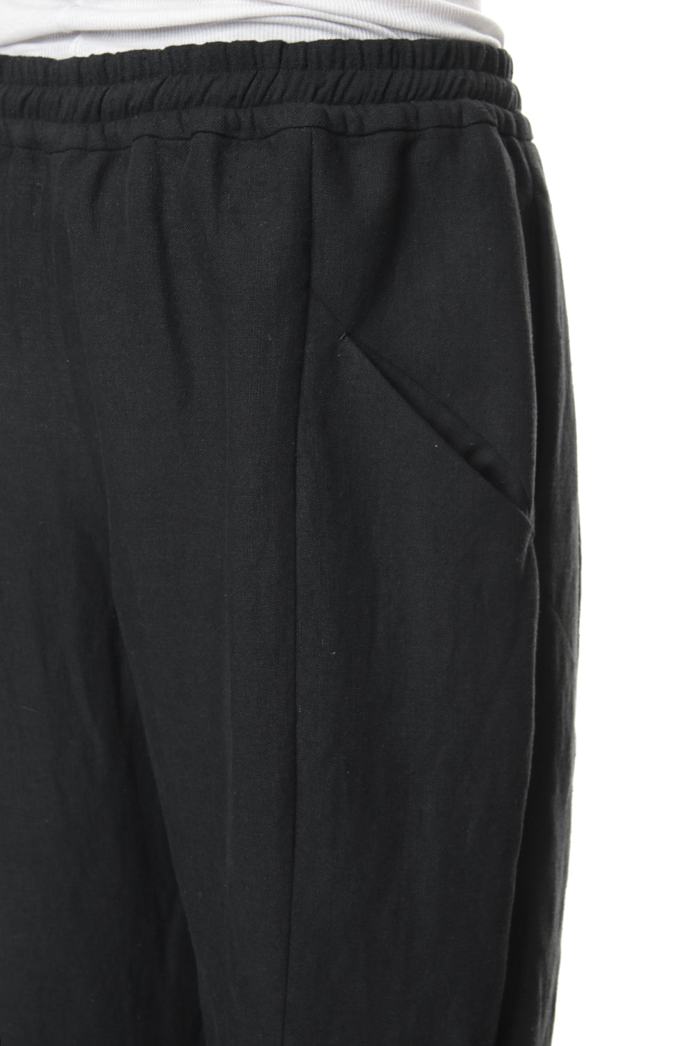 Cropped Pants Silk Linen Canvas Sand Blast Finish