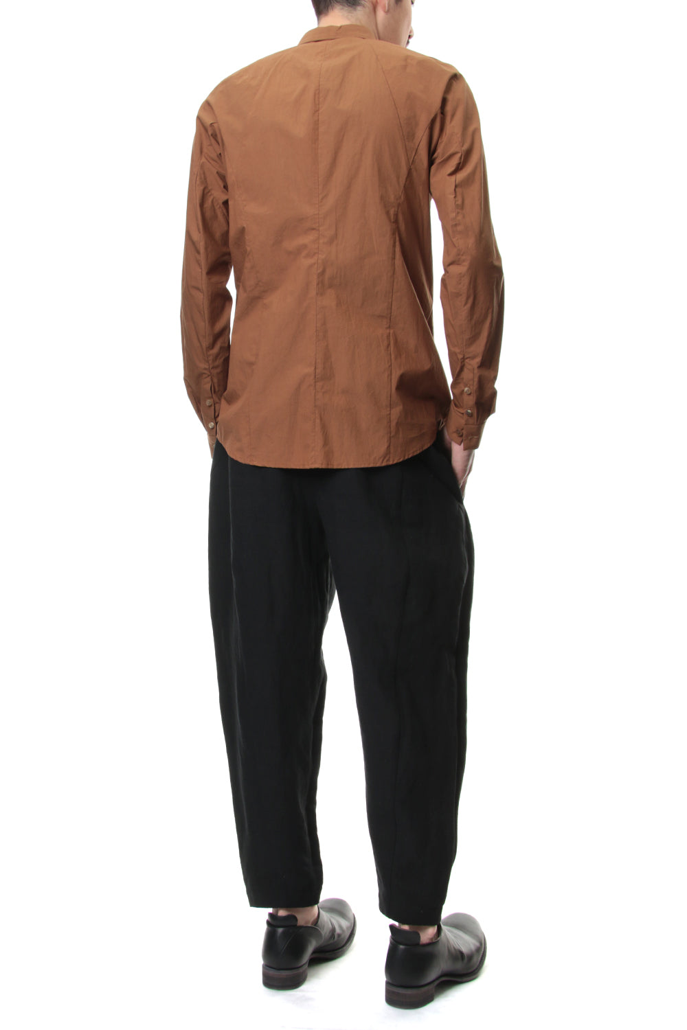 Cropped Pants Silk Linen Canvas Sand Blast Finish