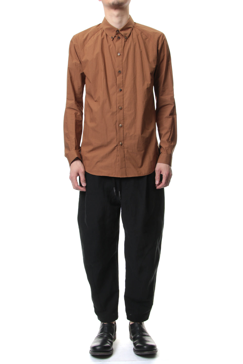 Cropped Pants Silk Linen Canvas Sand Blast Finish