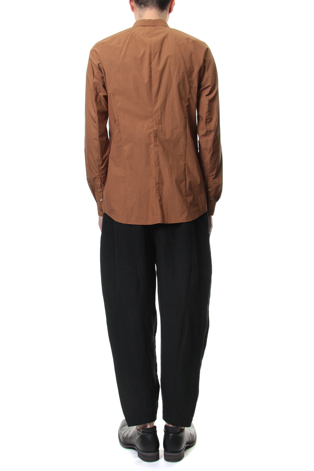 Cropped Pants Silk Linen Canvas Sand Blast Finish