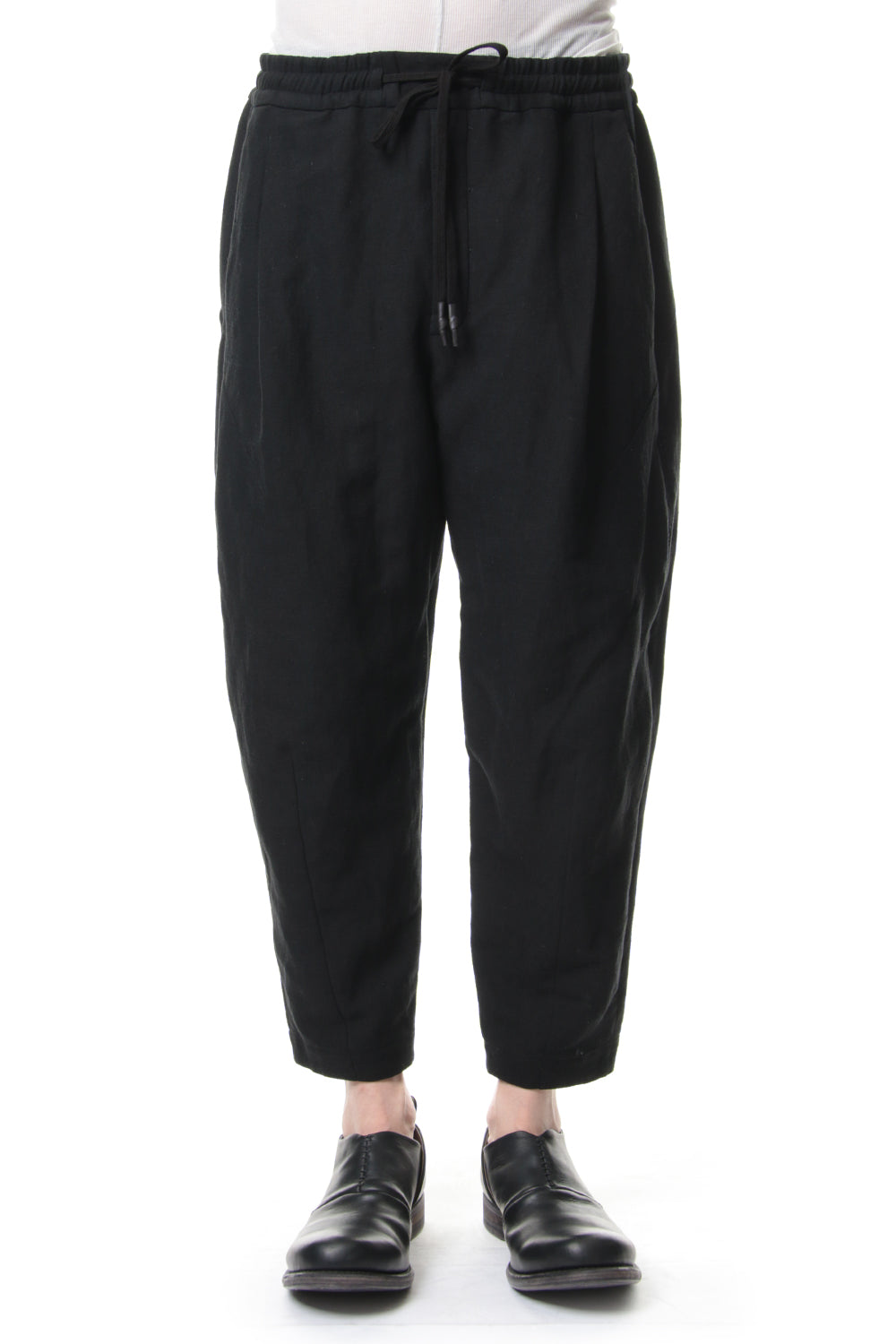 Cropped Pants Silk Linen Canvas Sand Blast Finish