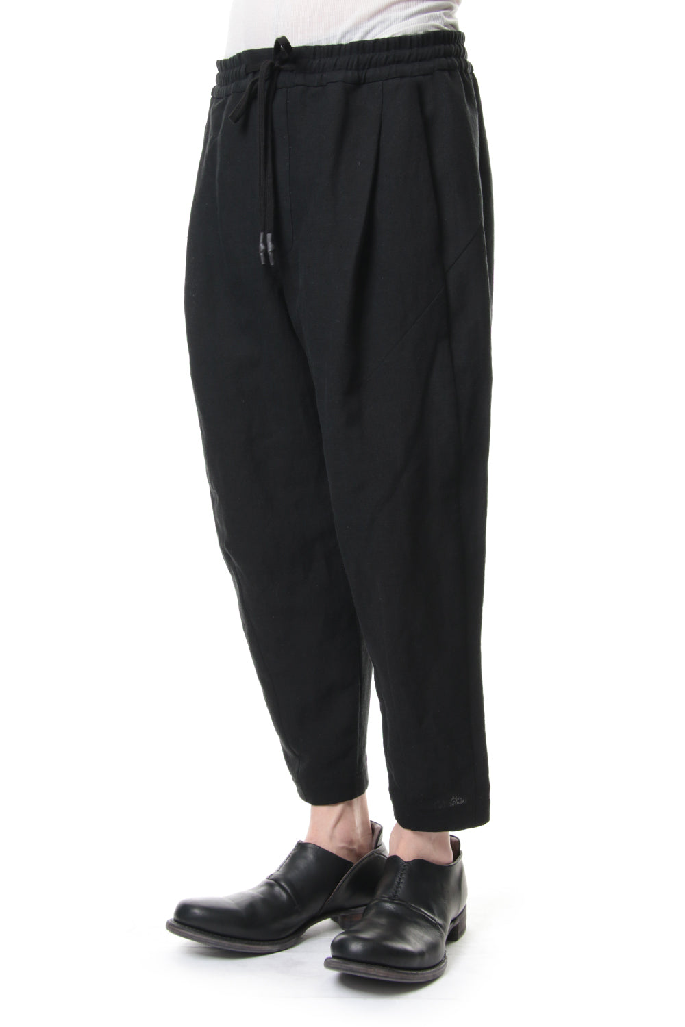 Cropped Pants Silk Linen Canvas Sand Blast Finish