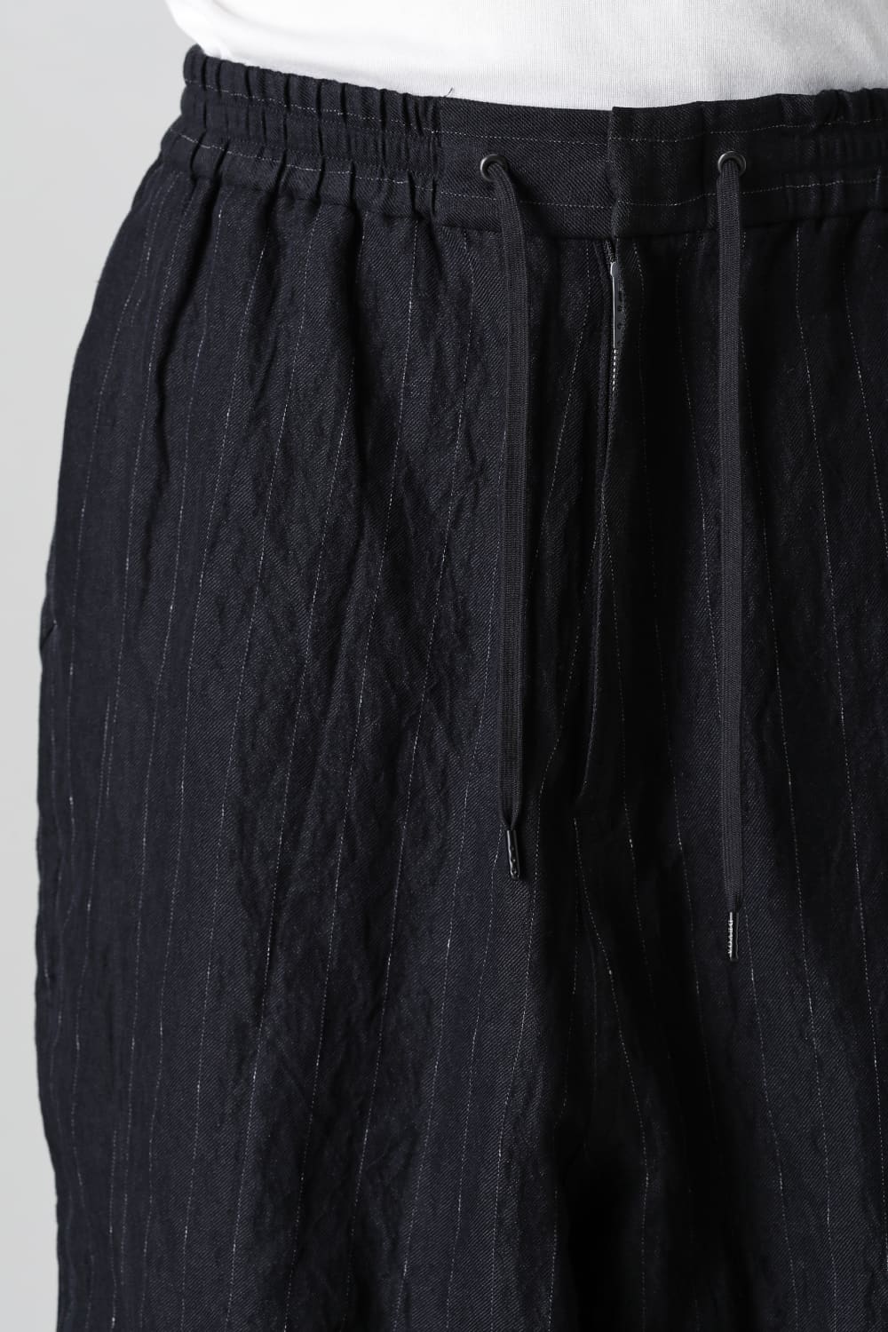 Dropcroch cropped pants cotton linen metal shrink