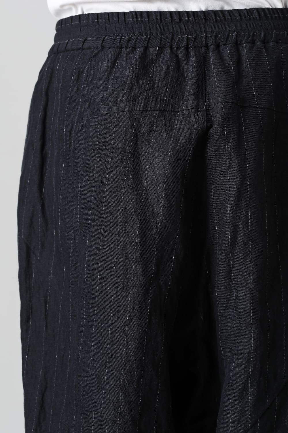 Dropcroch cropped pants cotton linen metal shrink