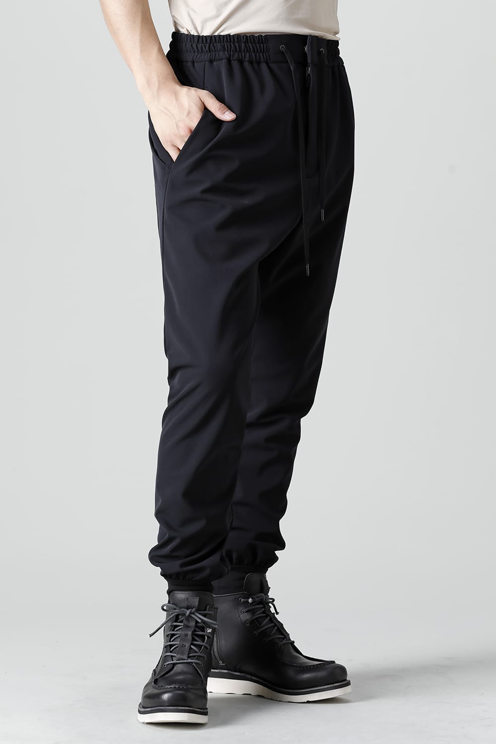 Jogger pants rayon/polyester poplin  Black