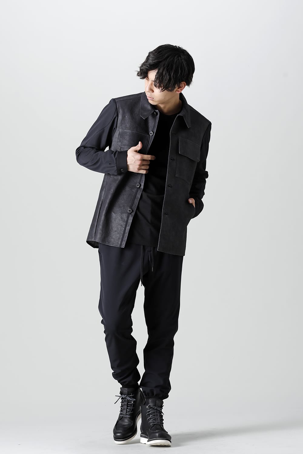 Jogger pants rayon/polyester poplin  Black