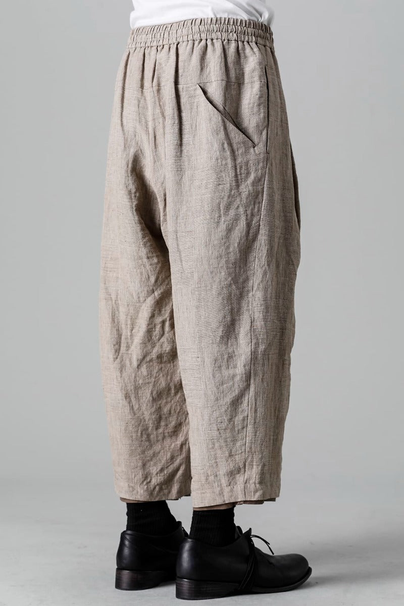 Baggy cropped pants Ramie Dune