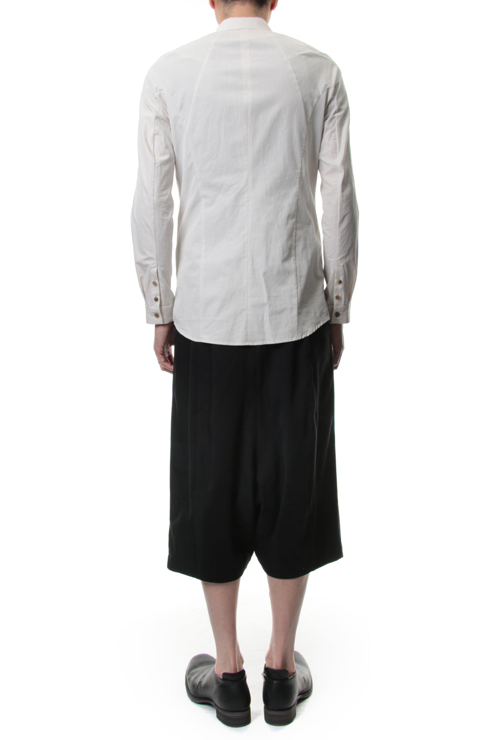 Cropped Wide Pants Cotton Linen Stripe