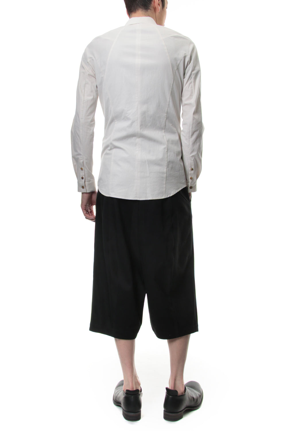 Cropped Wide Pants Cotton Linen Stripe