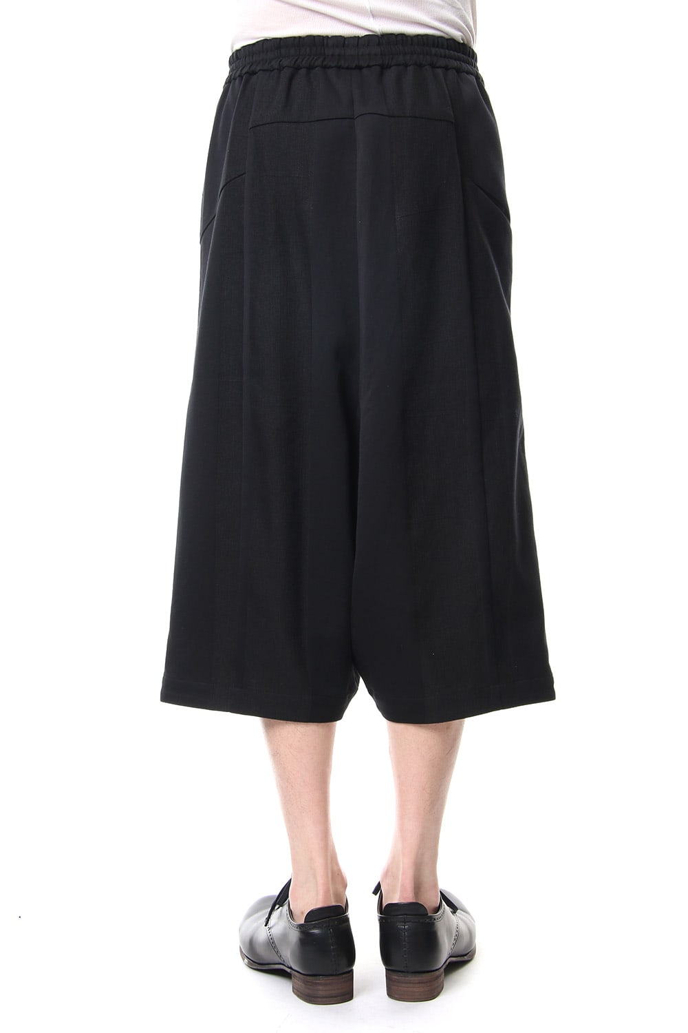 Cropped Wide Pants Cotton Linen Stripe