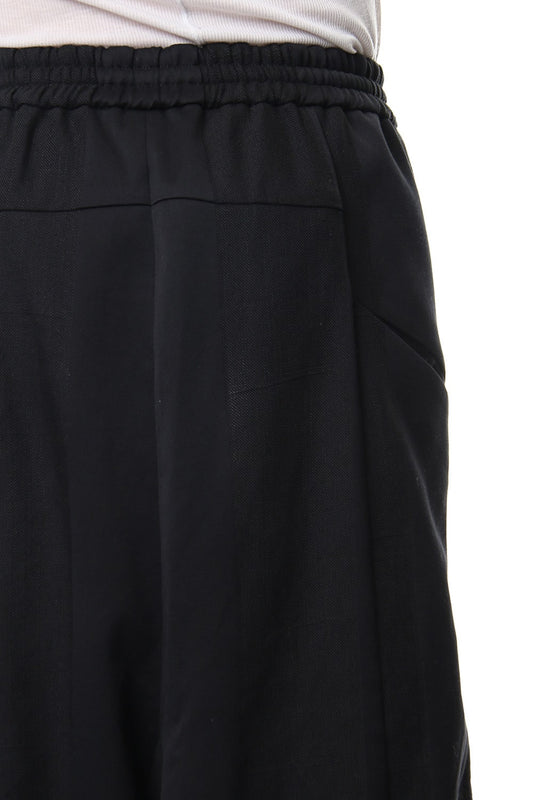 Cropped Wide Pants Cotton Linen Stripe