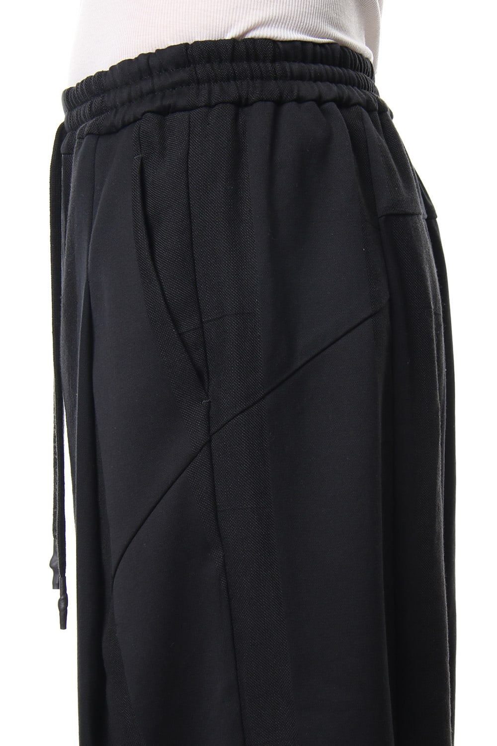 Cropped Wide Pants Cotton Linen Stripe