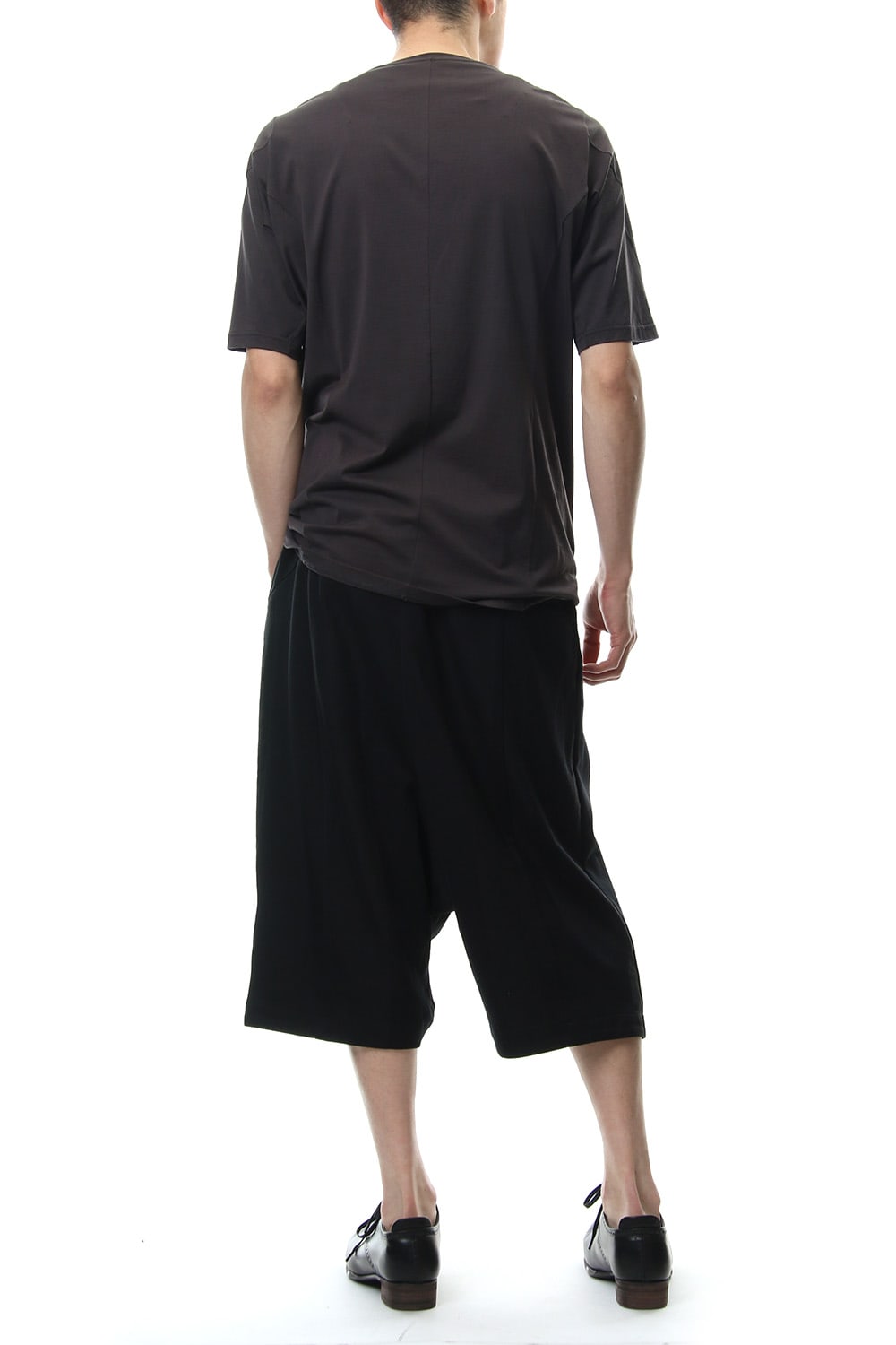 Cropped Wide Pants Cotton Linen Stripe