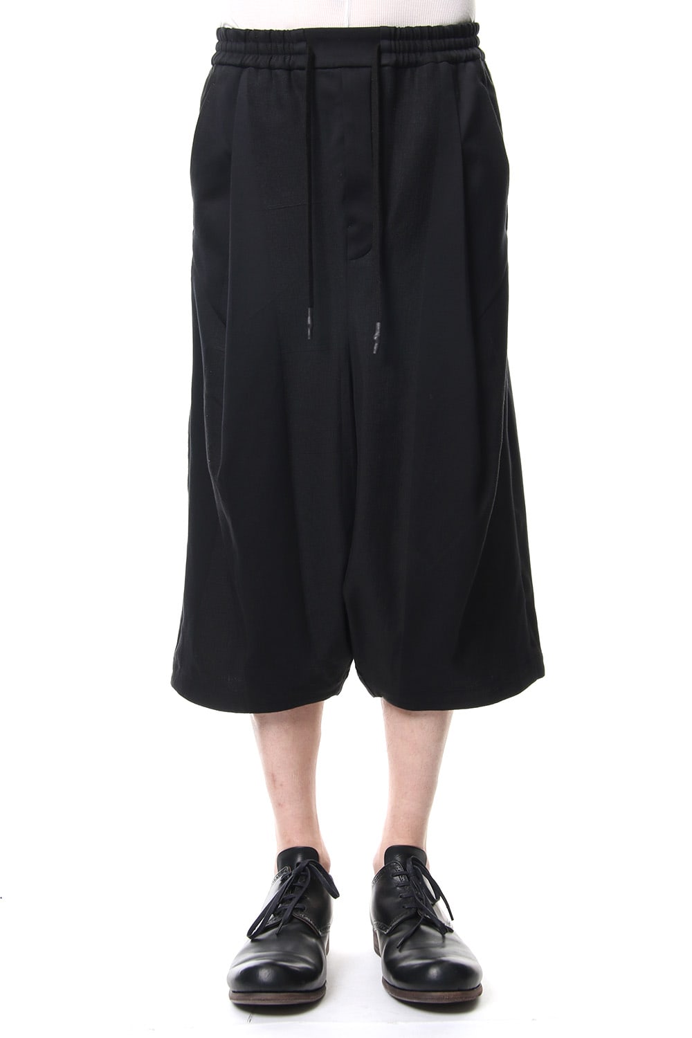 Cropped Wide Pants Cotton Linen Stripe