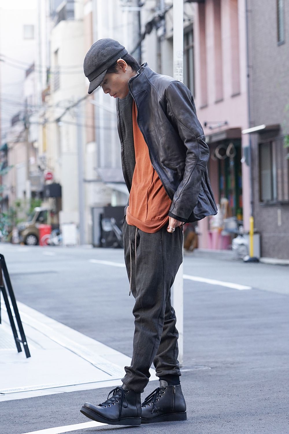 Easy pants Cotton jersey Charcoal Dye