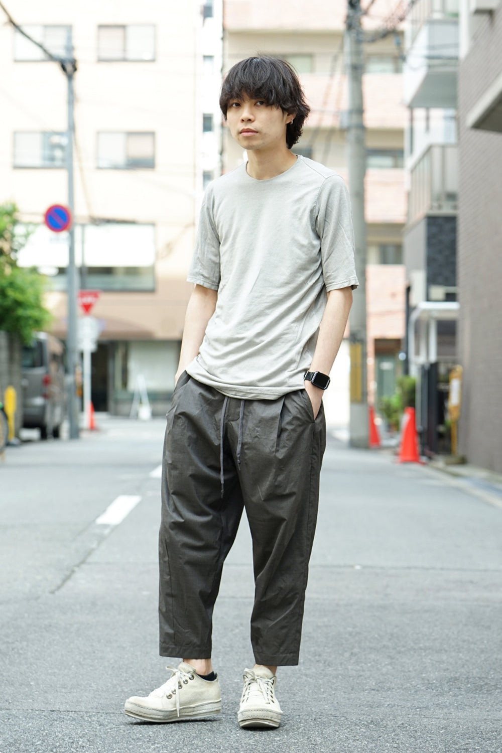 Cropped pants Virgin wool silk