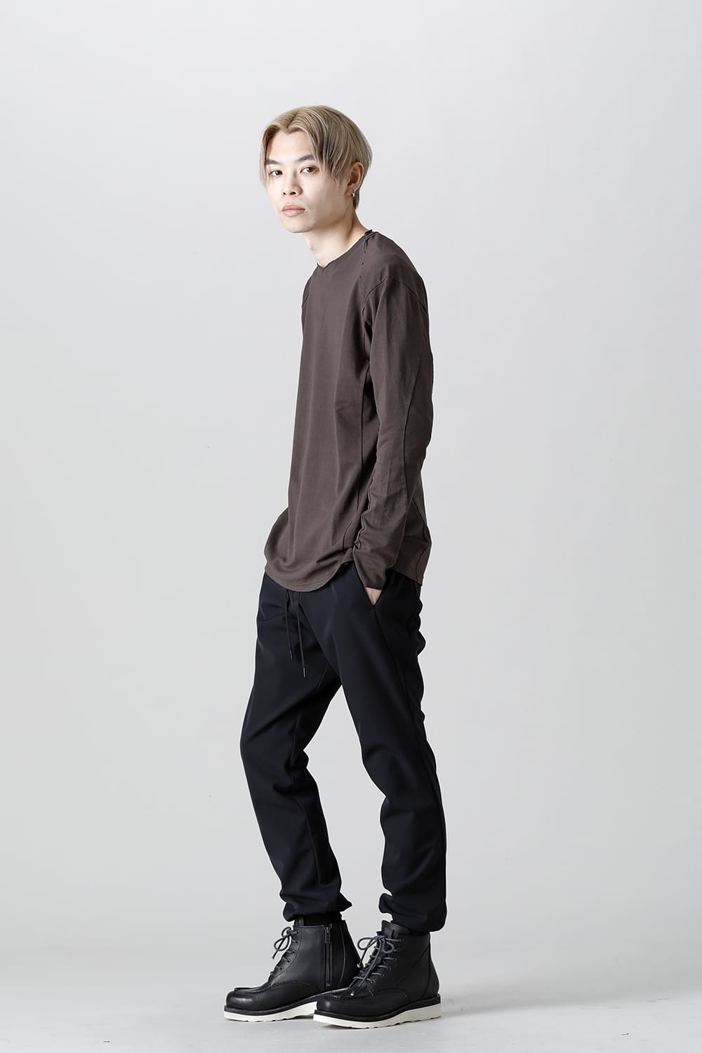 Jogger pants merino wool jersey bonding