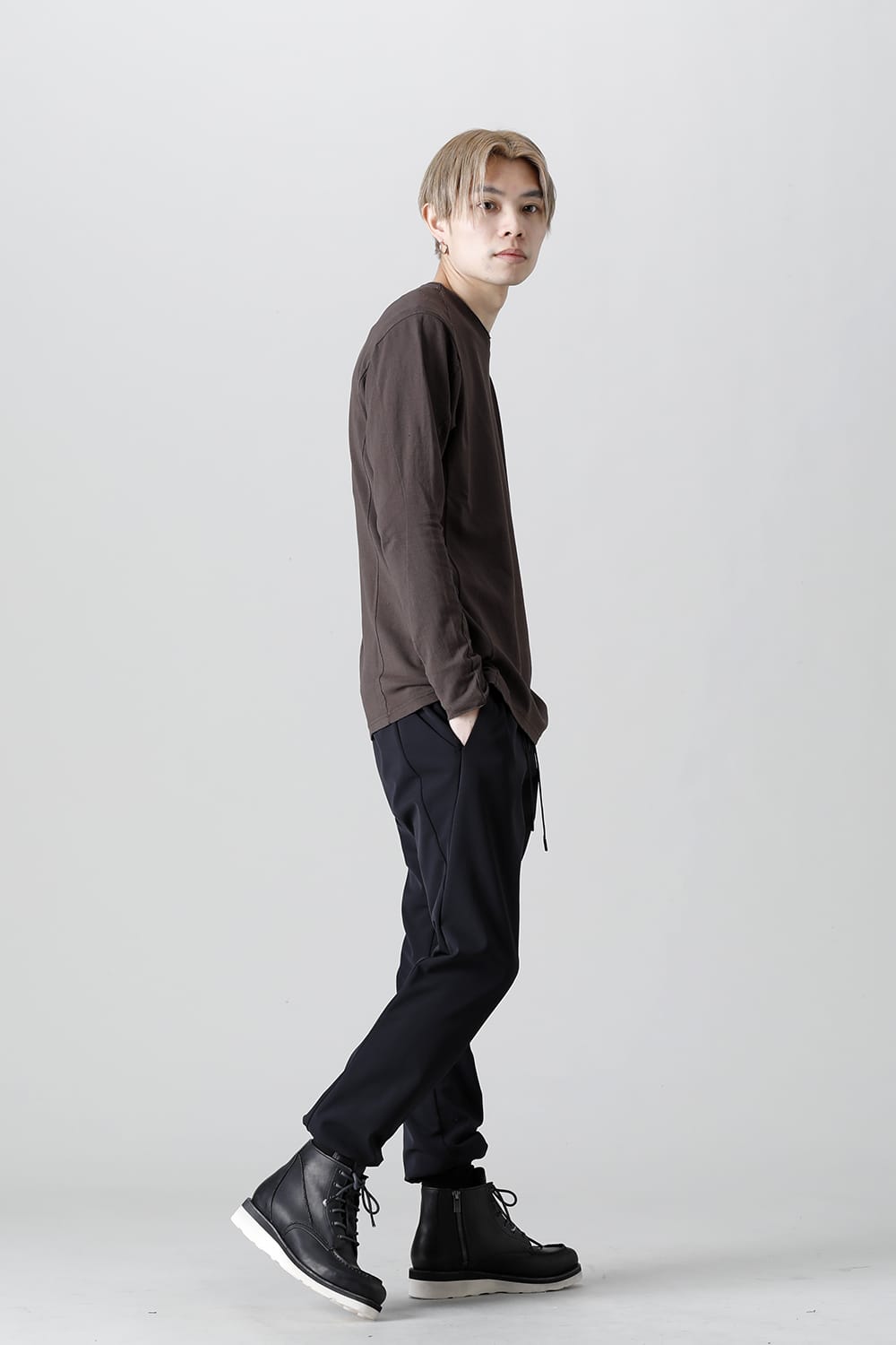 Jogger pants merino wool jersey bonding