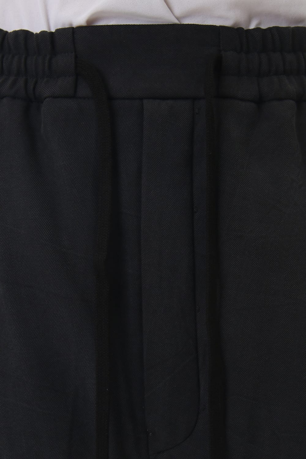 Cropped Wide Pants Silk Herringbone Sand Blast Finish - Black