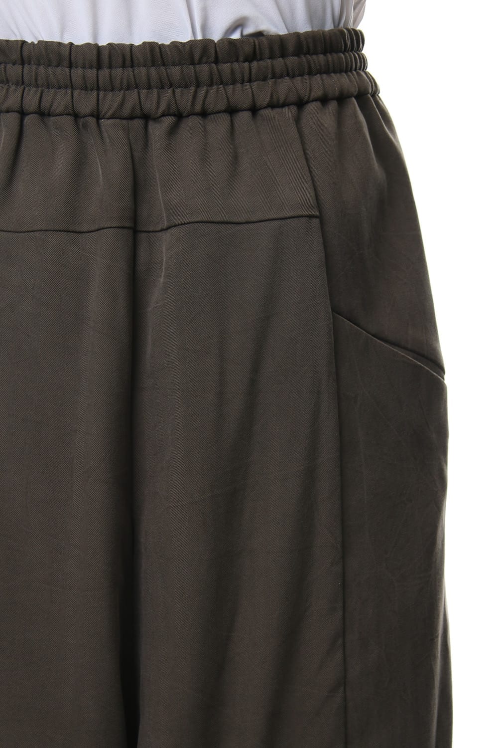 Cropped Wide Pants Silk Herringbone Sand Blast Finish - Gray