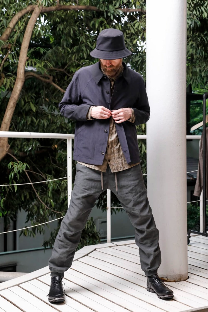 Jogger pants  Linen Blue Gray