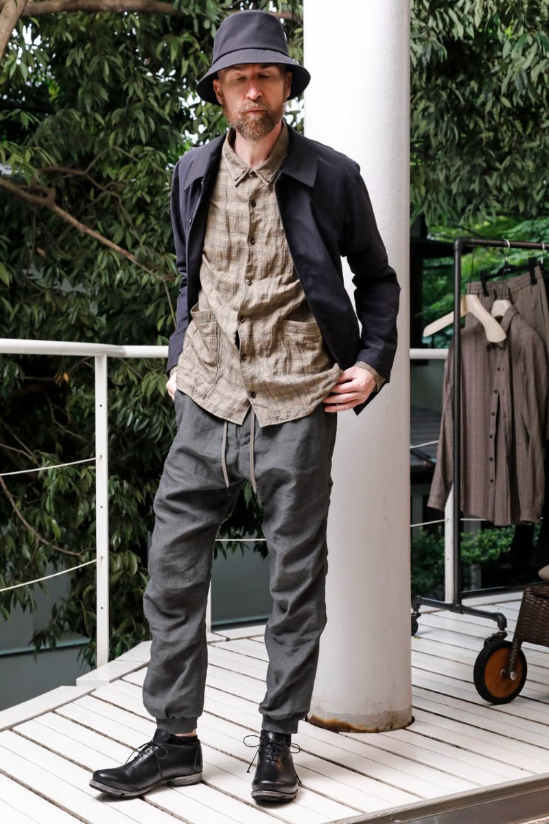 Jogger pants  Linen Blue Gray