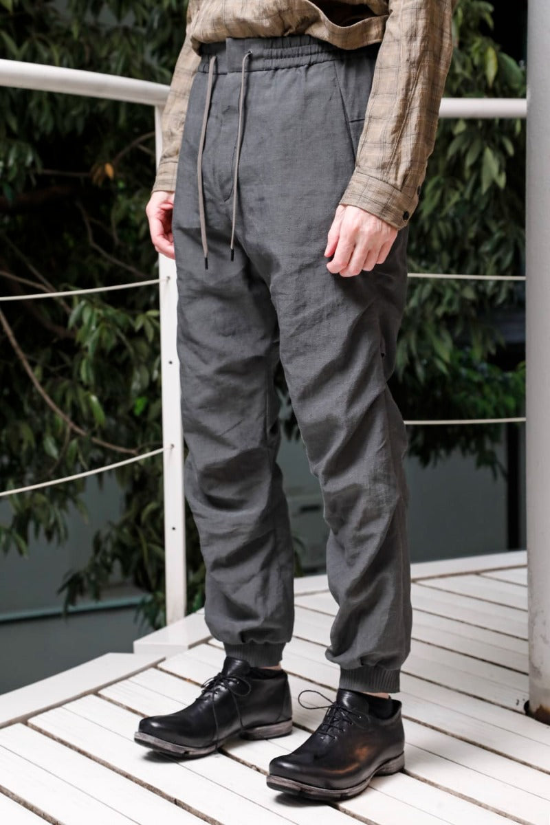 Jogger pants  Linen Blue Gray