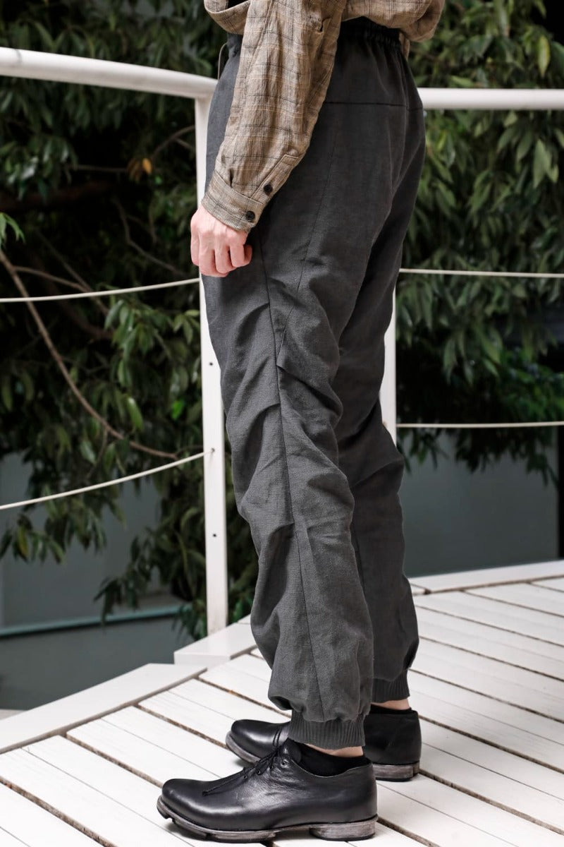 Jogger pants  Linen Blue Gray
