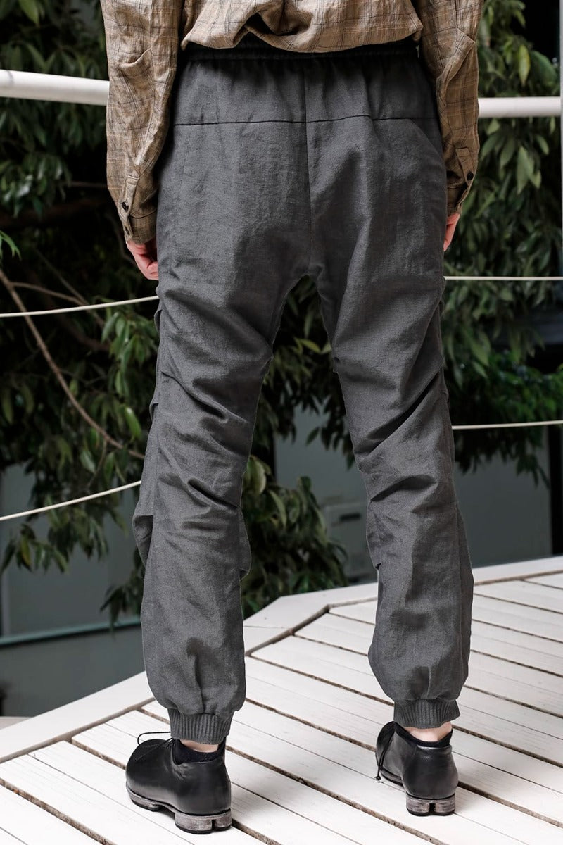 Jogger pants  Linen Blue Gray