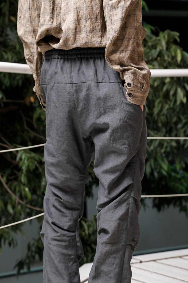 Jogger pants  Linen Blue Gray