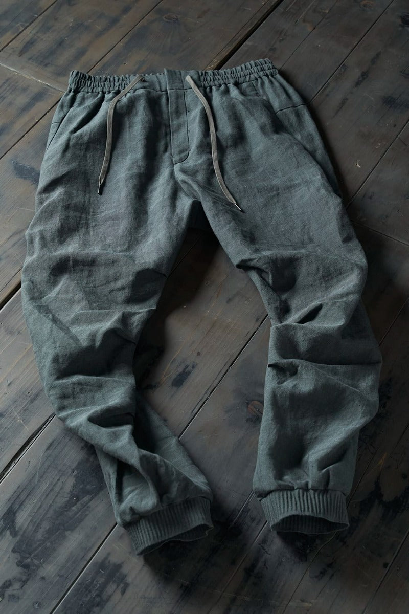 Jogger pants  Linen Blue Gray