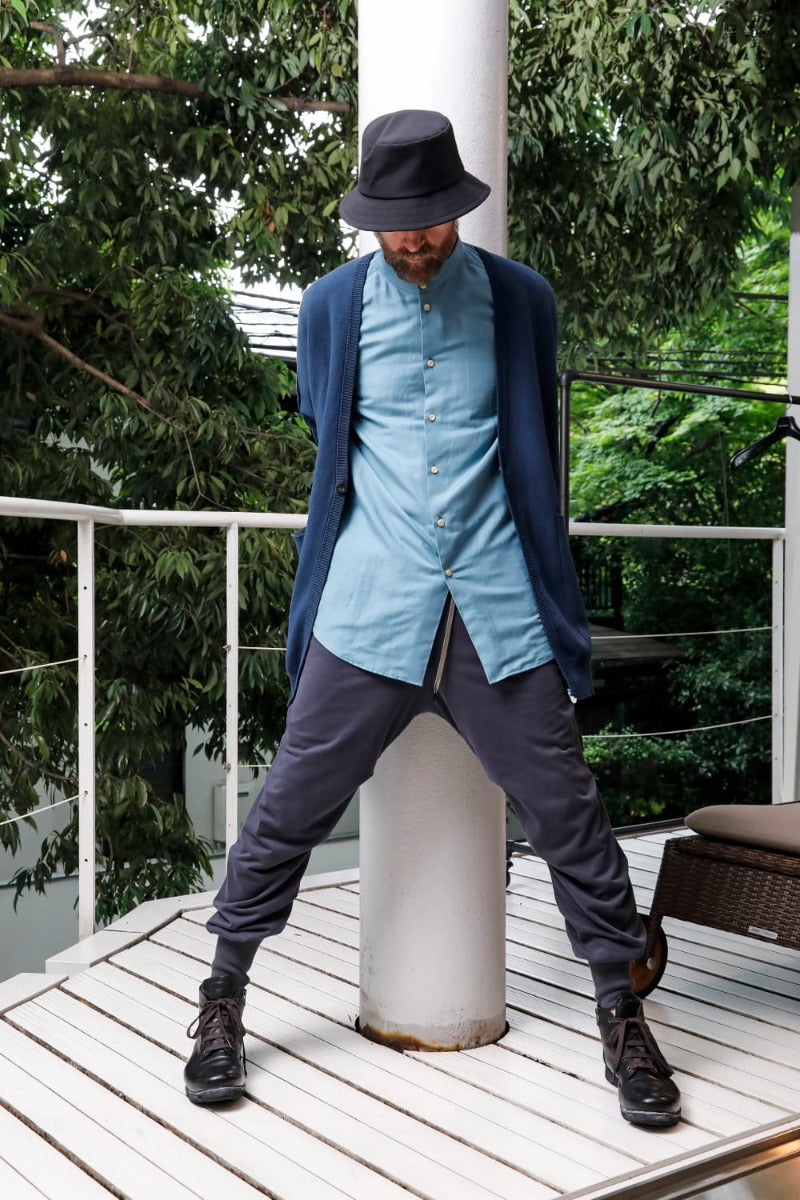 Jogger pants cotton jersey  Blue Gray