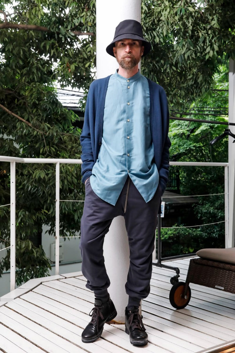 Jogger pants cotton jersey  Blue Gray