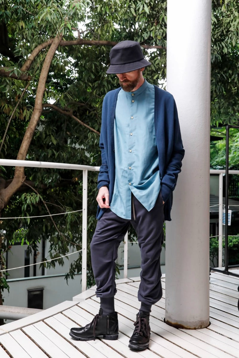 Jogger pants cotton jersey  Blue Gray