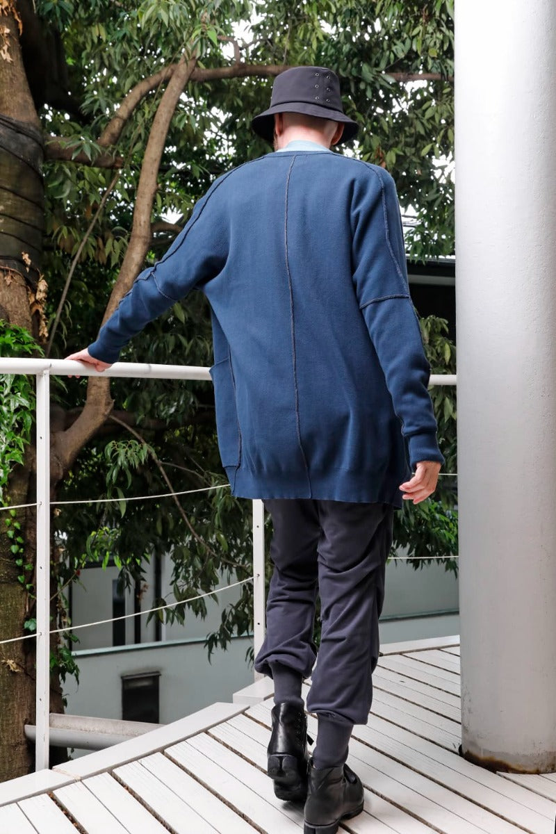 Jogger pants cotton jersey  Blue Gray