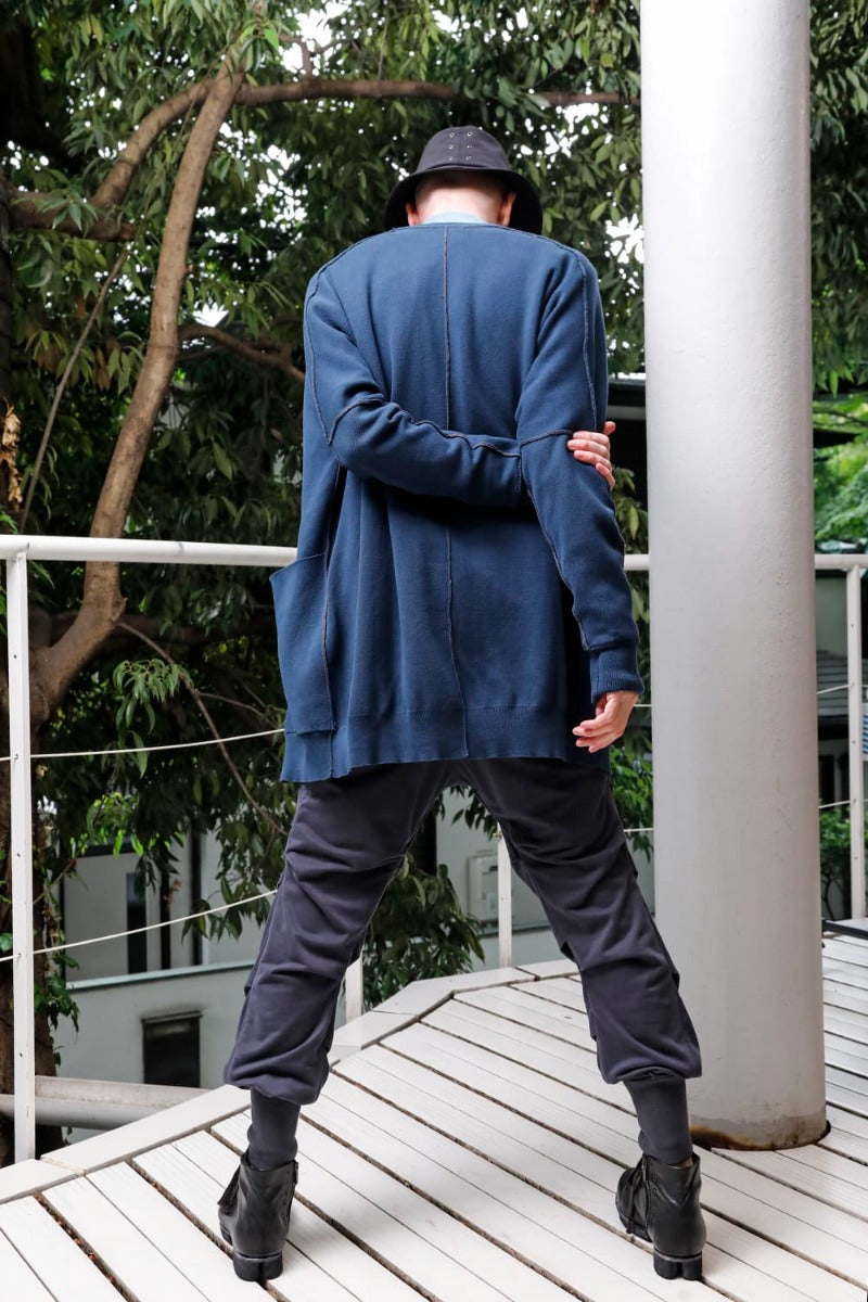 Jogger pants cotton jersey  Blue Gray