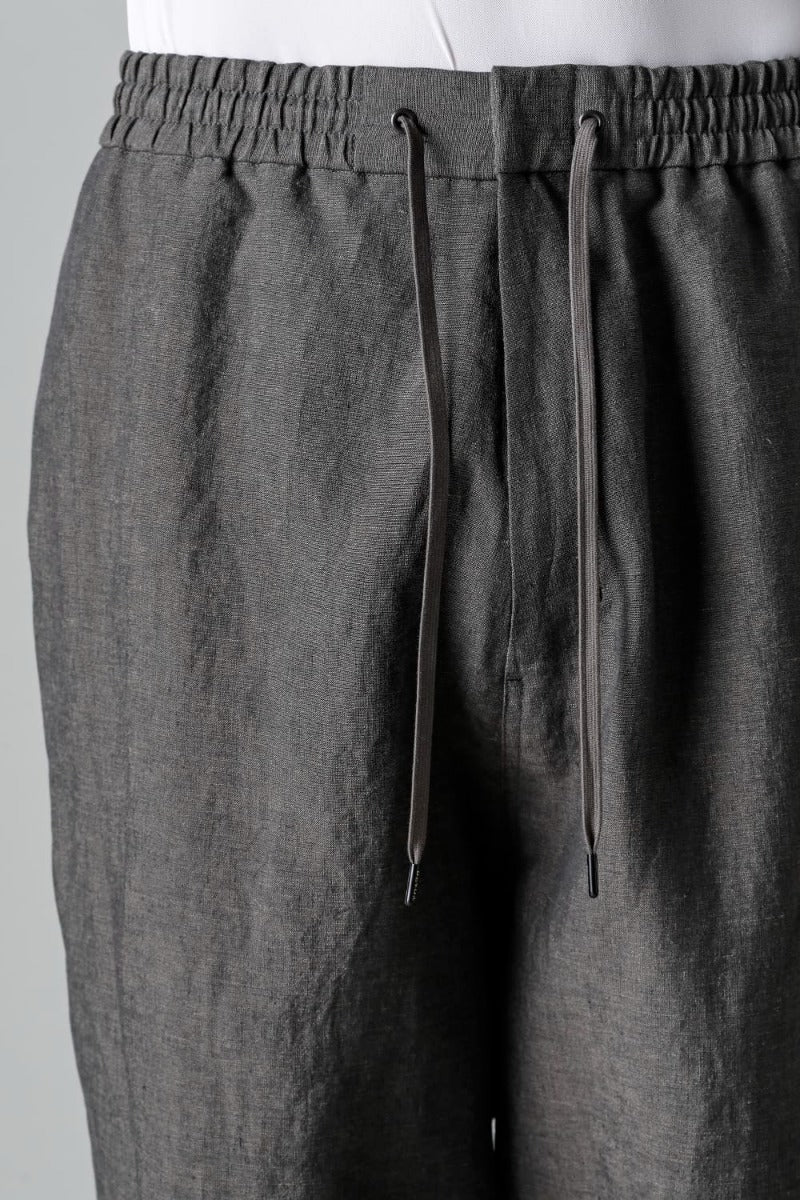Dropcrotch cropped pants Linen Steel Gray
