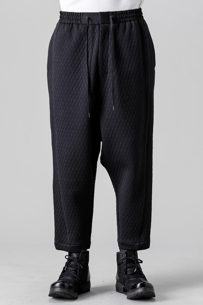Dropcrotch cropped pants  quilted cotton / polyester