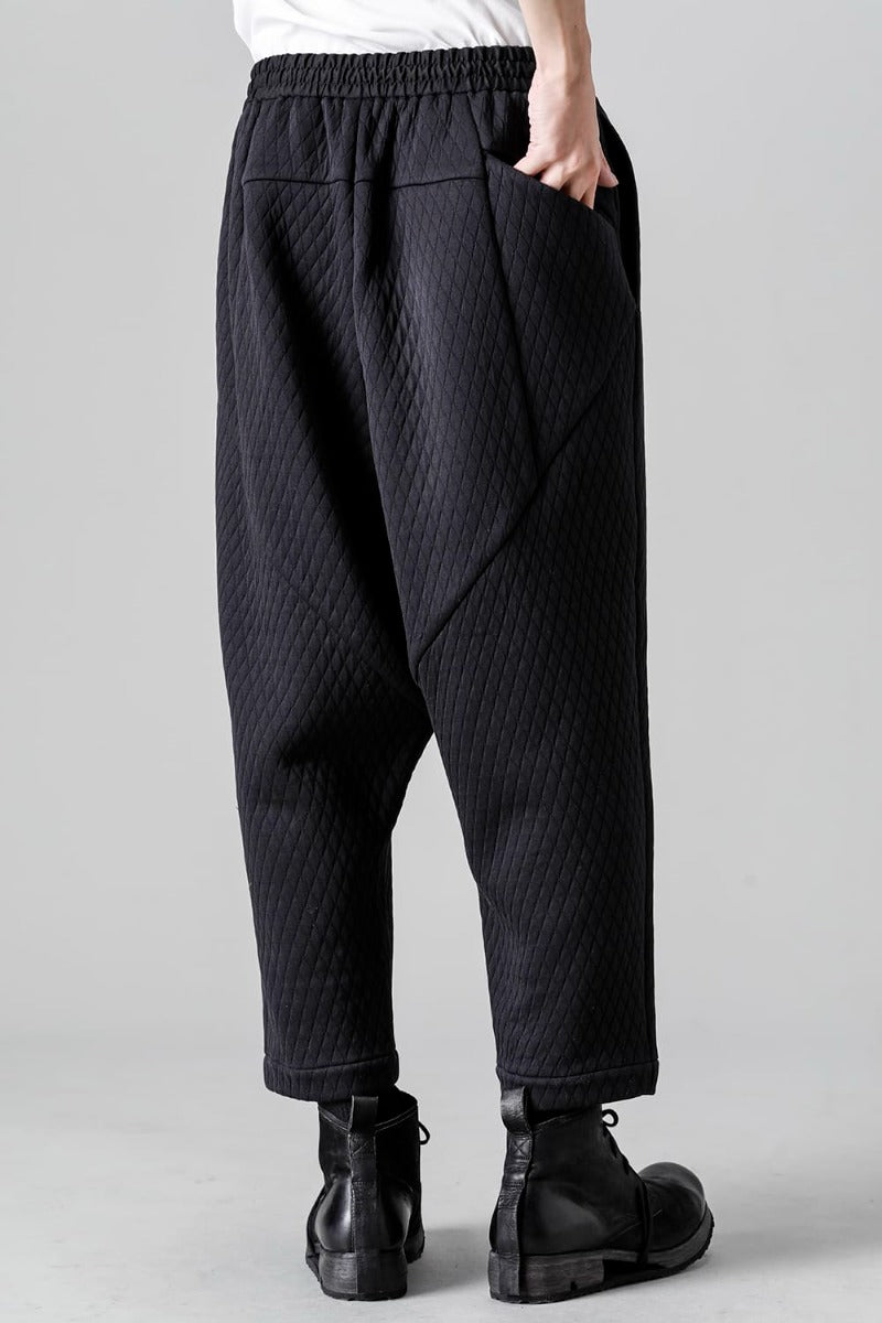 Dropcrotch cropped pants  quilted cotton / polyester