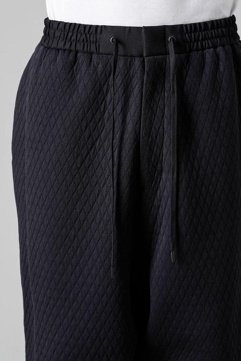 Dropcrotch cropped pants  quilted cotton / polyester