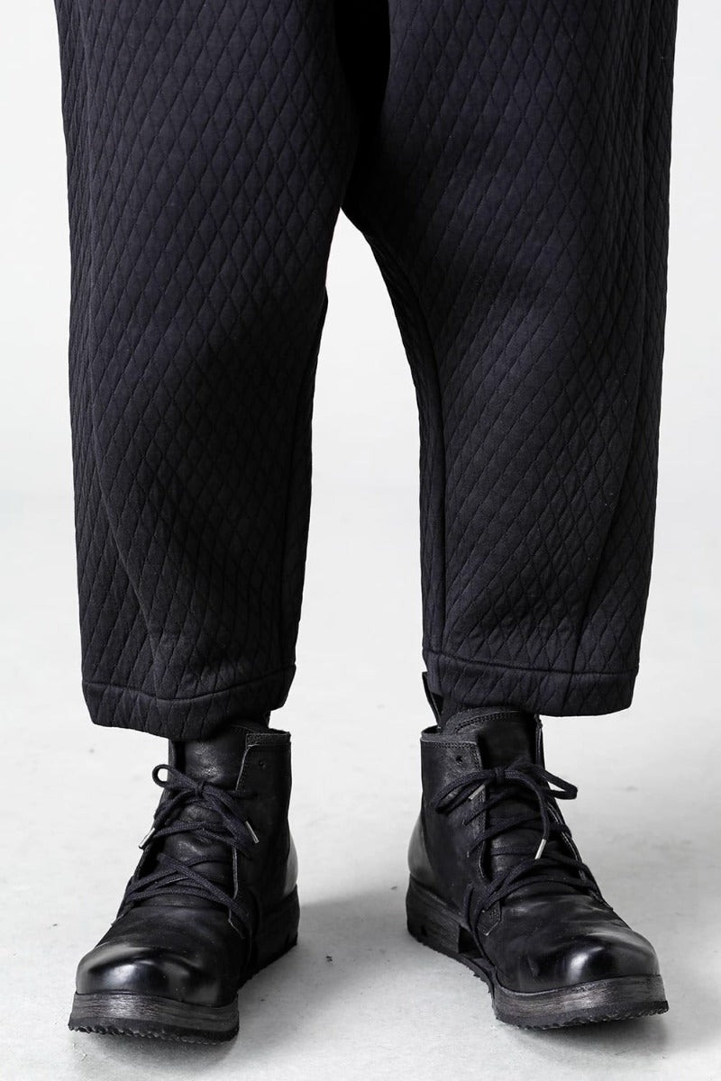 Dropcrotch cropped pants  quilted cotton / polyester