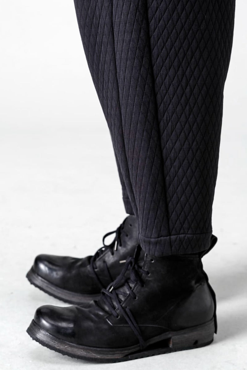 Dropcrotch cropped pants  quilted cotton / polyester