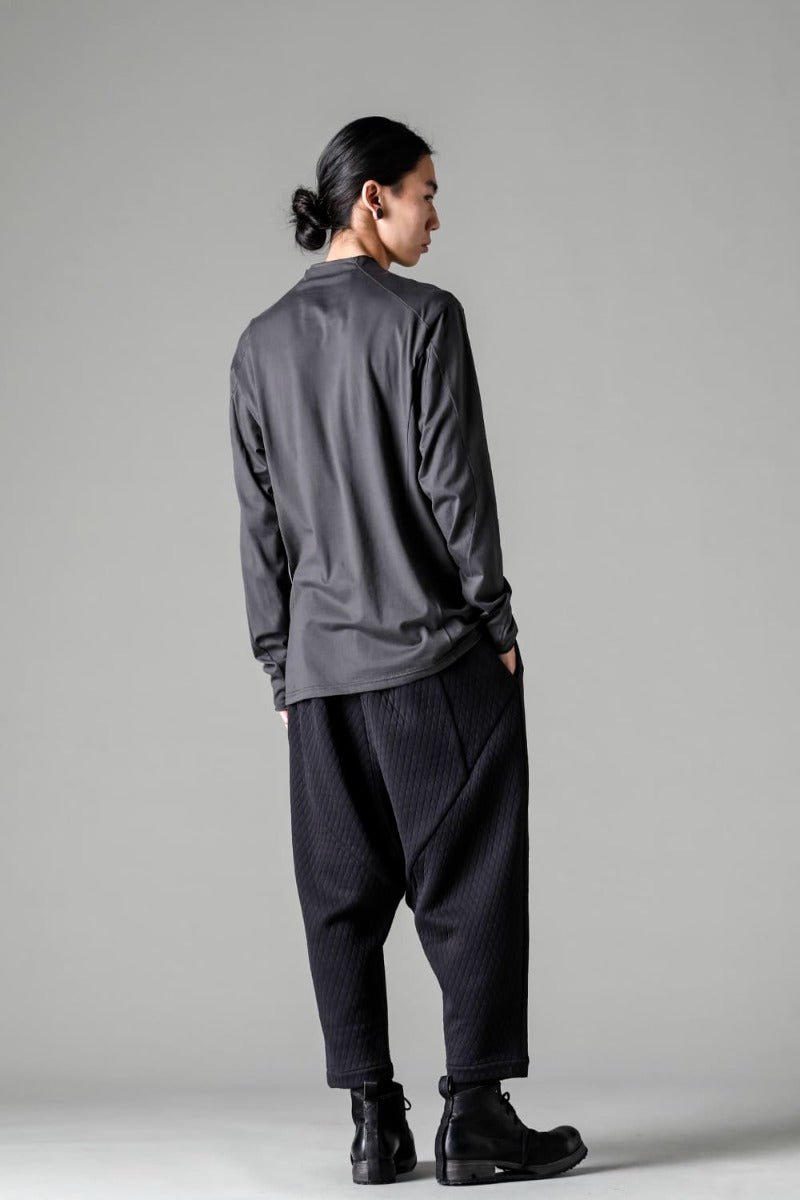 Dropcrotch cropped pants  quilted cotton / polyester