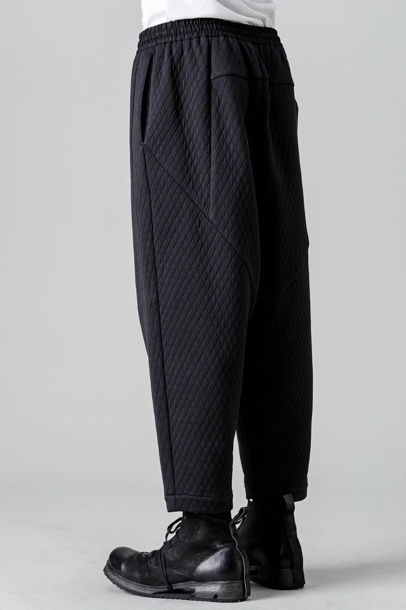 Dropcrotch cropped pants  quilted cotton / polyester