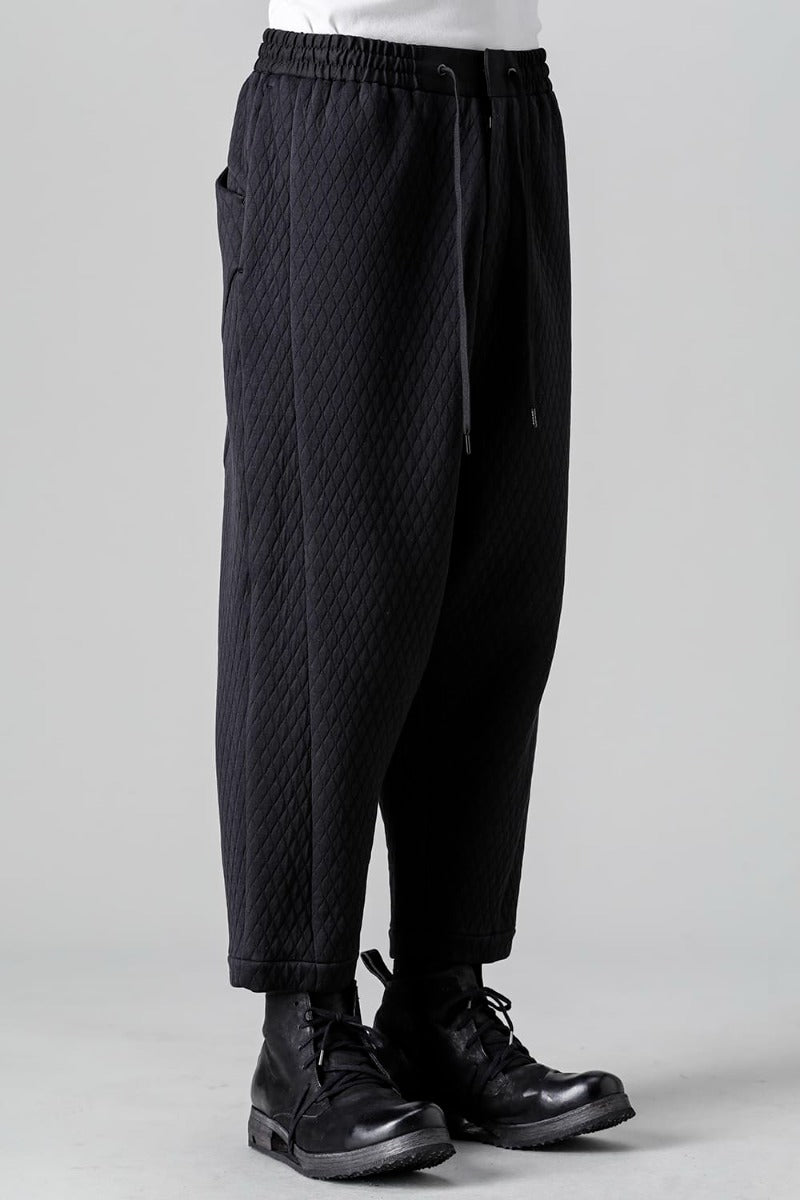 Dropcrotch cropped pants  quilted cotton / polyester