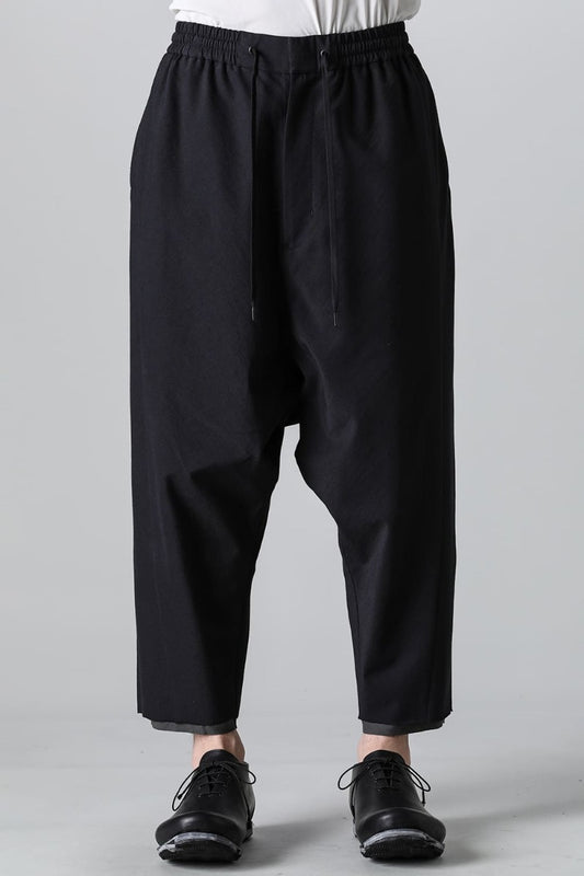 Dropcrotch cropped pants Cotton/silk /viscose Black